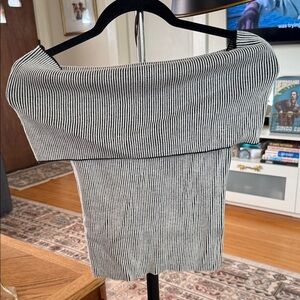 Striped Off-Shoulder Short Sleeve Top